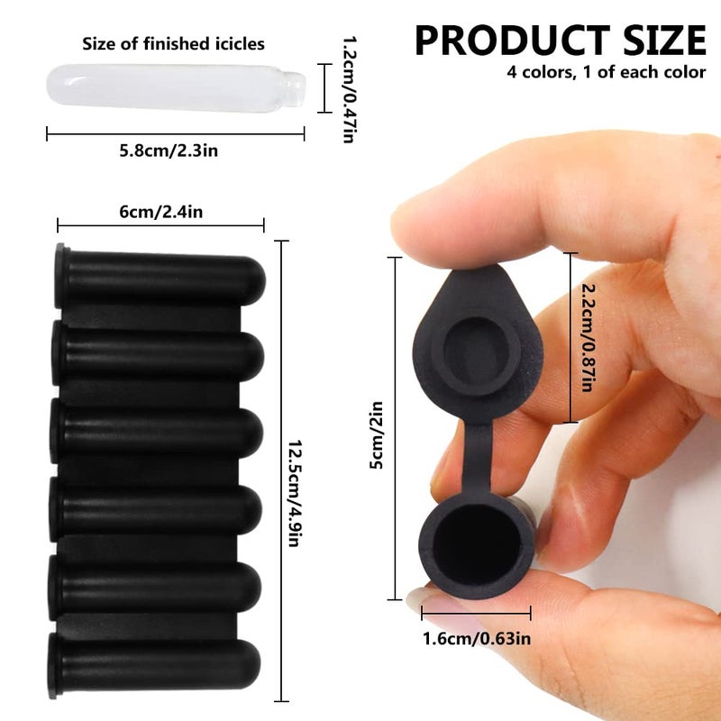 Yitexin 4Colors Mini Ice Cube Stick Tray with Lid, Silicone Ice Tube Making Trays, Ice Cube Molds for Sports and Water Bottles, Easy Push and Pop Out Water Bottle Ice Stick Mold (4Colors) - Image 2